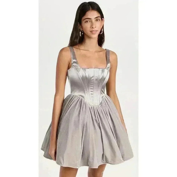 New STAUD Landscape Dress Silver New w/Tags Retails $450 - Picture 3 of 13